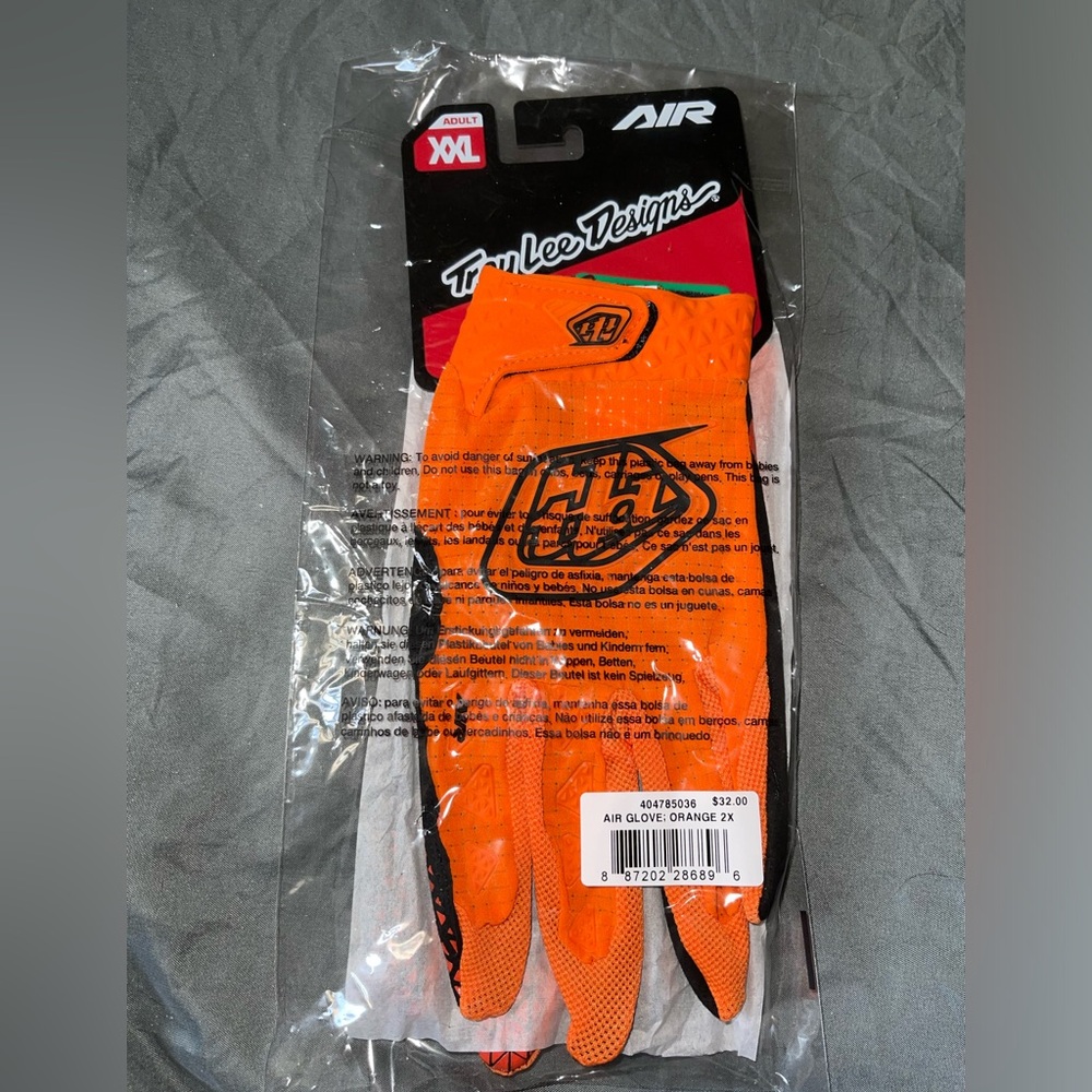Troy Lee Designs 2025 Air Gloves Solid Orange Motocross MX Quad ATV Off Road